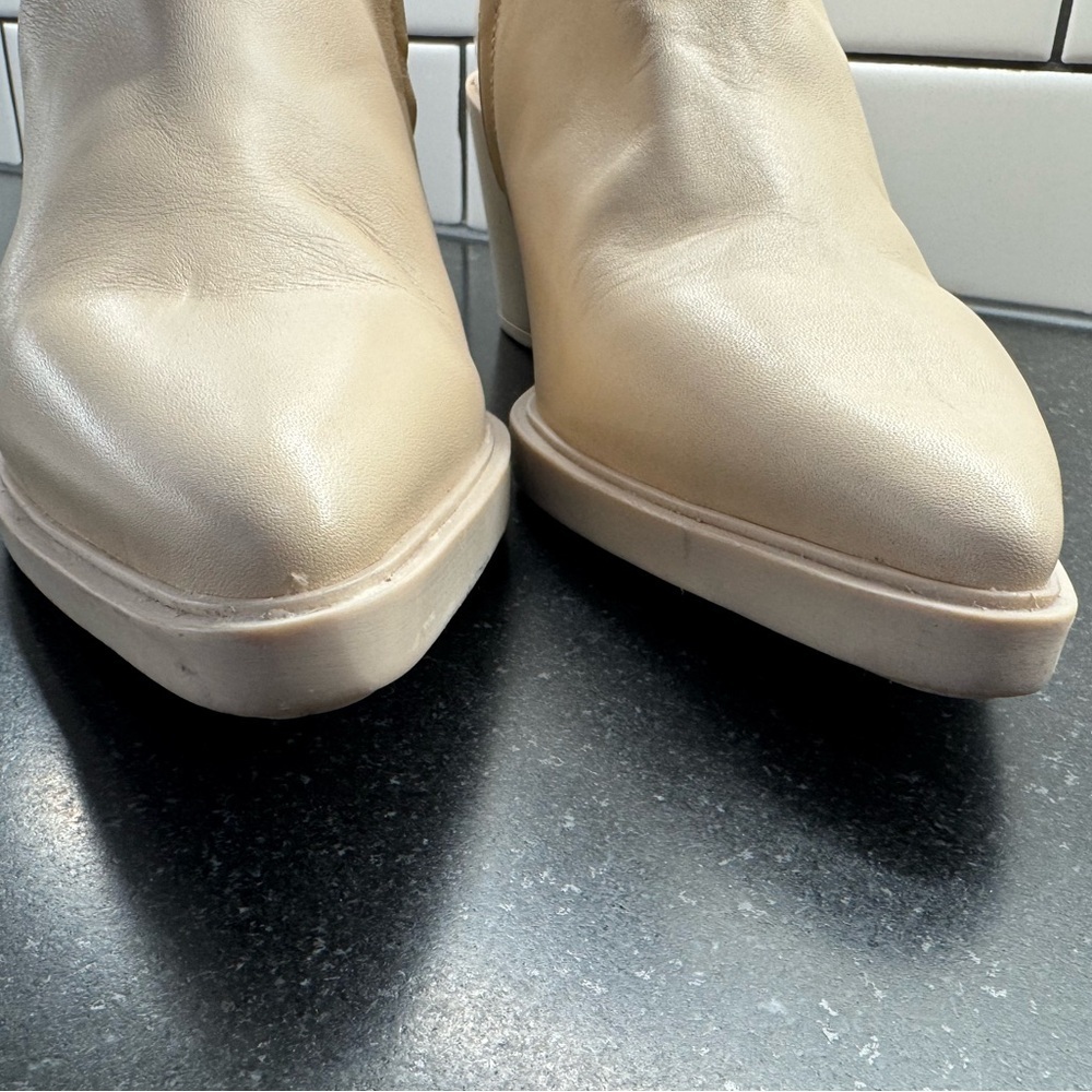 Seychelles Shining Star Cream Leather Pointed-Toe Ankle Boots Size 10 New Bootie - Picture 4 of 11